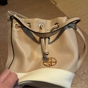 Badgley Mischka Beige and White Tote